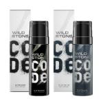 Wild Stone Code Chrome and Platinum Body Perfume for Men 120ml (Pack of 2)
