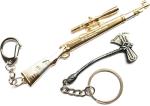 Blue Aura Swag Brother Multicolor Metal Pubg Kar98 With Axe Key Chain (Pack Of 2)