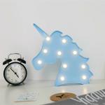Hippity Hop Blue Marquee Lights Unicorn Shaped Led Up For Night Lamp