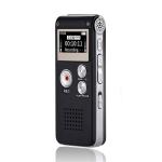 SAFETY NET, SPY CAMERA Digital Voice Recorder 8GB, Audio Voice Activated MP3 Player with Android USB Port, Multi-Function Voice Recorder with Built-in Speaker, Including Cable and Headphones-Black-Silver