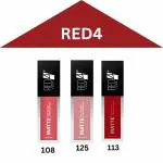 RED4 Non transfer (108) Nudecolor (125) Nudeberry (113) red lipstick pack of 3