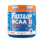 Fast&Up BCAA Basic (40 Servings, Blueberry Flavour) BCAA Supplement Powder with 2:1:1 Ideal Ratio Leucine, Isoleucine & Valine - Pre/Post & Intra Workout Supplement For Recovery & Performance Boost