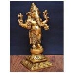pujaNpujari Standing Ganesh, Brass Statue Religious Sculpture of Ganesha Idol 5 inch