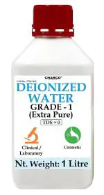 CHARCO Deionized Water - Distilled (TDS 0) 1Ltr Purification Softener