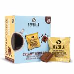 Bevzilla 20 Creamy Vanilla Flavor Instant Coffee Cubes | Made with Organic Date Palm Jaggery & Arabica Beans | No Refined Sugar | No Preservatives | Coffee Premix with Real Ingredients| Enjoy Hot & Cold