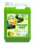 VINITREE Green Orange Dish Washing Liquid | 2x Faster Tough Grease Removal & Natural Fragrance | Removes Odour (5 LTR)