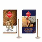 SAFAL Dhoop Sticks for Pooja | 240 Premium Dhoop Sticks | dhoopbatti | Pack of 2 (2x120 Sticks) | Long-Lasting Aroma | Charcoal Free Incense Sticks | 2x120 Sticks | (Shree Granth, Sandal)