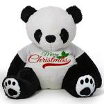 Hug N Feel Soft Toys White And Black Polyester And Fabric Panda Bear Soft Toy With Free Pillow - 4 feet (Pack of 2)