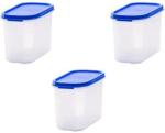 VARMORA Magnum Oval - 1200 ml Plastic Grocery Container (Pack of 3, Clear)