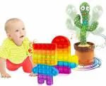 Toyshine Pack of 3 Smart Combo - Dancing Cactus and 2 Pop It Toys