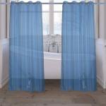 Parda Online Dark Blue Striped Polyester Eyelet Romantic Shower Curtain, 9ft (Pack of 1)