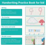 KLVs Magic Practice Notebook Reusable Copybook for Kids Books for Age 3-5 Calligraphy Simple Hand Lettering Writing Numbers Alphabate Hindi Letters and Drawing Book (Pack of 3)