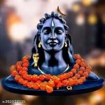 Chkoteravatiya Resin Adiyogi Shiva Statue with Mala for Car Dash Board Pooja & Gift | Lord Adiyogi Shankara for Home & Office Decor | Religious Idol for Home or Temple | 8*7*9 cm