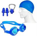 PROSPO Swimming Cap/Goggles & Ear -Plug Combo/Best Swimming Cap/Water Protective/Swim WEAR