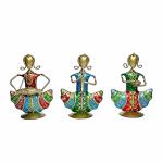 Parshivi Handicrafts Iron Handmade Tribal Rajasthani Musicians Doll Decorative Gift Item Showpiece for Home Decor Table Decor Multicolour 7.5 Inch