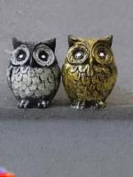 MODEEP Owl Standing Idol Statue For Good Health Wealth Good Luck & Prosperity Decorative Showpiece - 8 cm