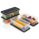 Jay Gatrad Seller Food Container 3 partition Transparent Plastic Lock Food Storage Airtight Container Jar for Cereals