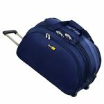 Skyline Blue Polyester Travel Duffle Trolley Bag or Cabin Multipurpose Bag with Wheel 80 L -24 inches-Navy Blue (S-24-2024-NB )