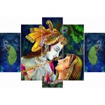 CRAFTZO Radha Krishna Self Adhesive Wooden Panel Frame Wall Painting/Wall Decor/Digital Reprint 17 inch x 26 inch Painting (Without Frame, Set of 5)