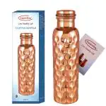 CopperKing Hammered Design Copper Water Bottle (1 Litre - 1000 Ml)