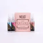 NEUD Luxury Perfume Gift Set for Women - Long Lasting Eau de Parfum (fruity, Rose, Musk) - 1 Pack (3 x 10ml Vials)
