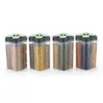 Wintrezza 4 SECTION Unbreakable Plastic Kitchen Storage Containers-2400 ml Container (Pack of 4,GREY)