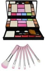 Lenon Beauty 6171 Makeup kit+7 Piece Brush Set for Women (Pink) (2 Items in the set)
