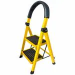 Asian Paints TruCare 2-Steps Trendy Steel Ladder, Foldable Ladder for Home & Office use, Durable, Wide, Anti-Skid, Lightweight & Easy to Carry, with 5 Years Warranty (Yellow)