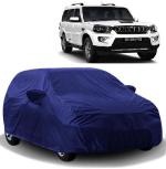 Carigiri Blue Car Body Cover For Mahindra Scorpio(Triple Stitched,Mirror Pockets,Uv Resistant,Dustproof)(Models-2004, 2005, 2006, 2007, 2008, 2009, 2010, 2011, 2012, 2013, 2014, 2015, 2016, 2017, 2018, 2019, 2020, 2021,2022)