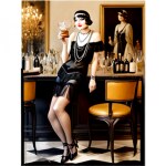 Love Creation 12x18 Size poster print for creative wall art- champagne-and-jazz-flapper-art-print-10253(Non Sticker)