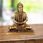 ARTVARKO Home Decor Brass Lord Hanuman Dhyan Mudra Meditation Statue - 8 inch