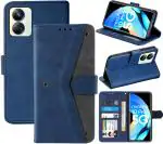 Autofocus Faux Leather Back Case Flip Cover for Realme 10 Pro+ 5G, Realme 10 Pro Plus 5G with ID Card Slot | Foldable Stand | 2 Card Slot | 1 Cash Slot | Magnetic Closure - Executive Blue, 23349