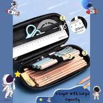 DAOME Pencil Pouch or case or Box 3D Space Pencil Case: Large Capacity, Durable EVA,Compass Box Premium School Pouch Organizer for Students, Kids, Girls & Boys