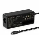 CARE CASE Laptop Adapter 65W 20v 3.25a USB Type-C Charger for Lenovo Think pad 13 MacBook Pro Samsung Nexus ASUS Acer Dell HP Specter, With Power Cord Black