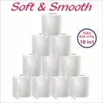 Clemmy 2Ply Disposable Toilet Paper Roll Toilet Tissue Paper/Toilet Roll/Tissue Roll Toilet Tissue Paper Roll,Bathroom Tissue - Pack of 10 (160Pulls Per Roll, 1600Sheets)