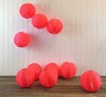 My Party Suppliers 10 Red Nylon Lanterns Battery Operated String Lights, Mini Lanterns with Warm White Bulbs for Festival Decoration