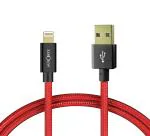 LA' FORTE Iphone Charging and Data Cable (Red, 1.5 Mtr)