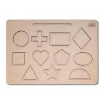 Mini Leaves Brown Wood Montessori Patterns And Geometric Shapes Tracing Boards 11 Shapes Tracing For Kids Ages 3-5