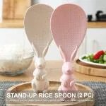 Homeleven Non-Stick Rice Spoon Rabbit-Shaped Stand-up Serving Rice Spatula Rice Serving Spoon Rice Spoon Pack of 2