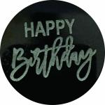 OM KRAFT Black Happy Birthday Cake Tags (Pack of 10)