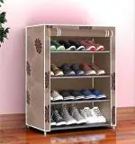 CMerchants 4 Layer Beige DIY Collapsible shoe stand