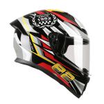 TVS Racing Titan Series Full Face Helmet for Men | Premium Bike Helmets with ABS Shell, UV Paint | Quick Release System | Aerodynamic Design | DOT & ISI Certified (Red/XL)