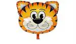 Hippity Hop Rubber Multicolor Foil Balloon Jungle Theme Printed Large Tiger Head Foil Balloon