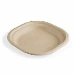 ALU-FRESHH CHUK [Eco-Friendly Bagasse 7 Inches Plate, Brown, Leak-Resistant, Compostable, Chlorine-Free, Modern Style - Pack of 25