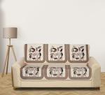 RRC Velvet Floral Quilted Sofa Cover Set 3 Seater | Premium Quilted Sofa Slip Cover,Seat & Back Cover,6 Piece Sofa Covers