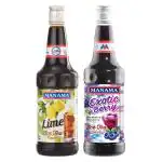 Manama Exotic Berry Ice Tea Syrup and Lime Ice Tea Syrup | 750ML Each | Mixer for Mocktails, Cocktails, Drinks, Juices, Beverages | Pack of 2
