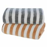 Outlay home Microfiber 450 GSM High Absorbent & Quick Dry Bath Towel for Beach, Pool, Travel, Spa, Yoga and Shower - 70 x 140 cm, (Pack Of 2, Grey and Coffee)