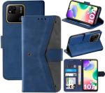 Autofocus Faux Leather Back Case Flip Cover for Mi Redmi 10A, Redmi 10A with ID Card Slot | Foldable Stand | 2 Card Slot | 1 Cash Slot | Magnetic Closure - Executive Blue, 23445