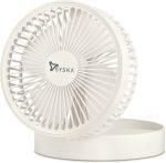 Syska FAN-5060L 4 Blades 160 mm High Speed Battery Backup Table Fans, White