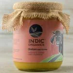 Indic Organics Gir Cow's A2 Ghee | Free Grass Grazing Healthy Gir Cow's Bilona Ghee | Lab Certified & Tested (250 ml)